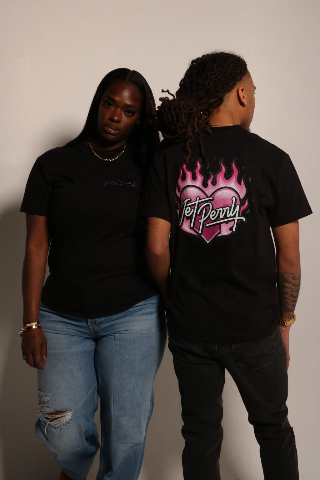 Flaming Hearts (BLACK) T-Shirt